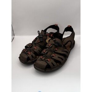 Minnetonka Men's 8 Brown Leather Fisherman Sandals Outdoor Hiking Trail Shoes
